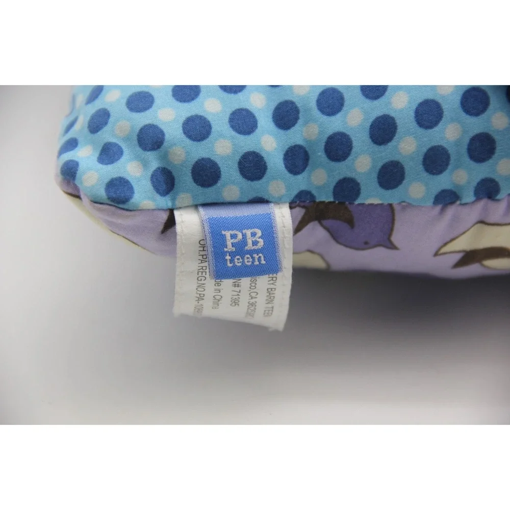 Pottery Barn Teen PBT Cat Patchwork Embroidered Blue 12
